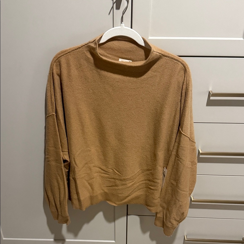 Pilcro Cashmere Camel Cowl Neck Sweater